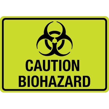 Lyle Sign, Caution Biohazard (W Sym) LCUV-0080ST-RA_10x7